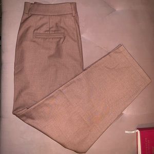 Commense M Light Brown High Waisted Cropped Skinny Straight Leg Trousers